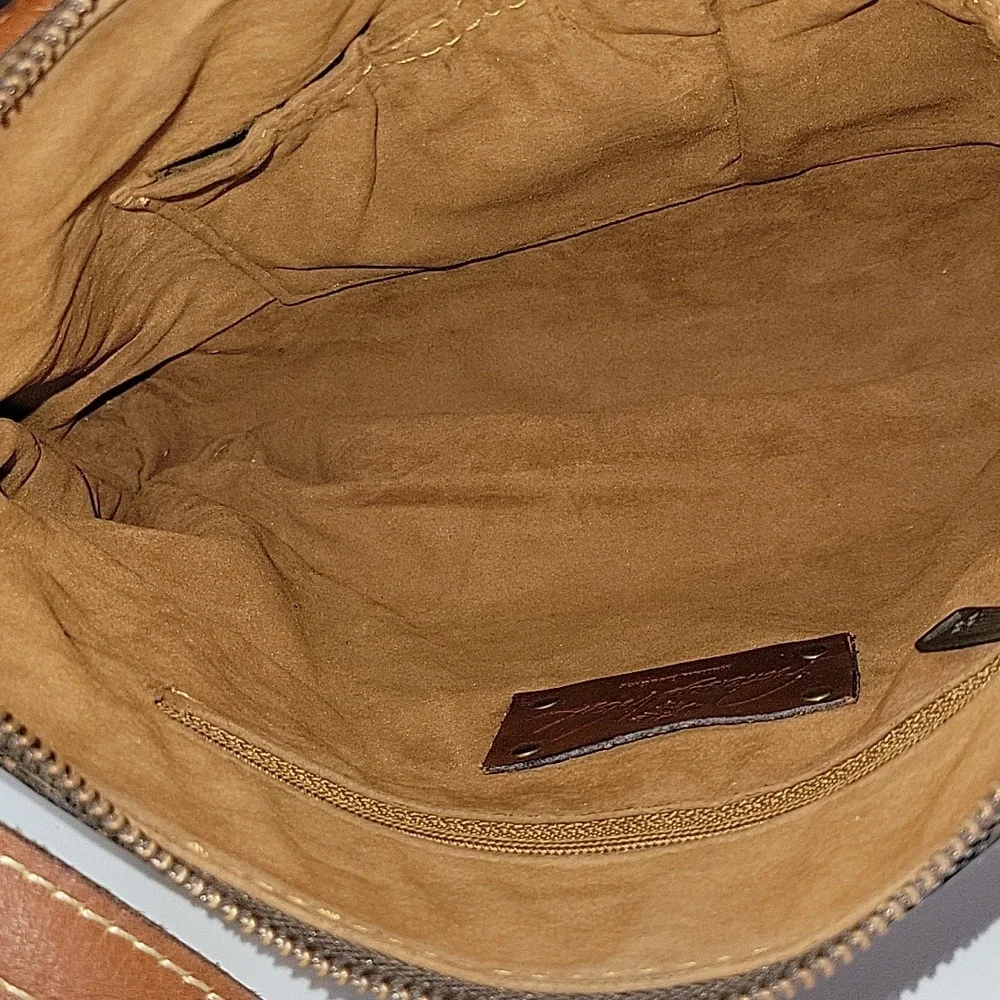 Patricia Nash Tooled Brown Leather Crossbody Bag
